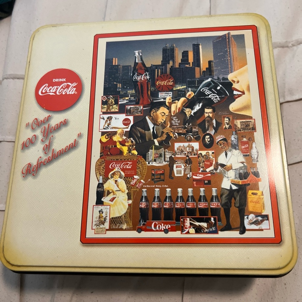 Coca-Cola Retro Tin with Red and White Design